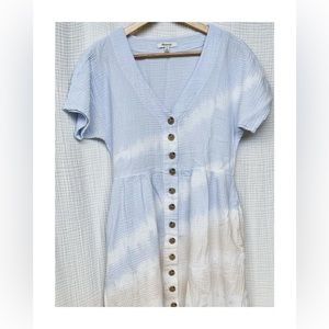 Tie-Tie-Dye Lightspun Button-Front Midi Dres